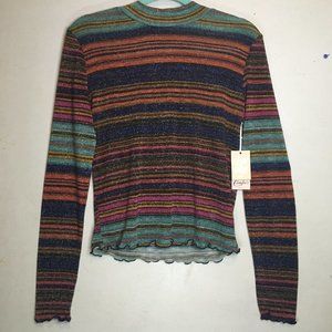 Aesthetic Striped Candie's Shirt Lettuce Trim